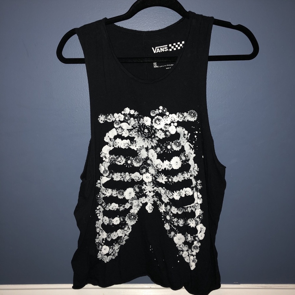 Vans flower lungs skeleton tank top. Like new
